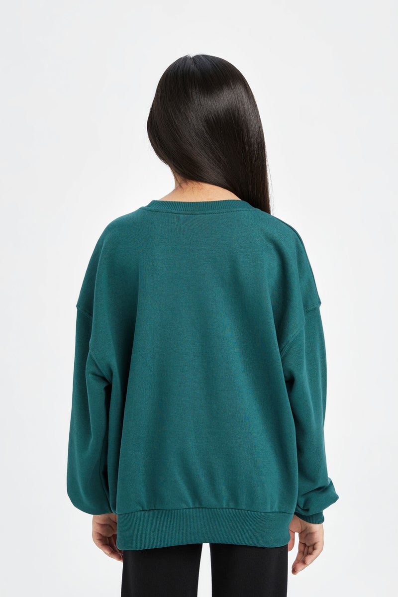 DeFacto Green Girl Girl Harry Potter Oversize Sweatshirt Casual - Image 5